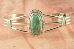 Apache Blue Turquoise Sterling Silver Bracelet